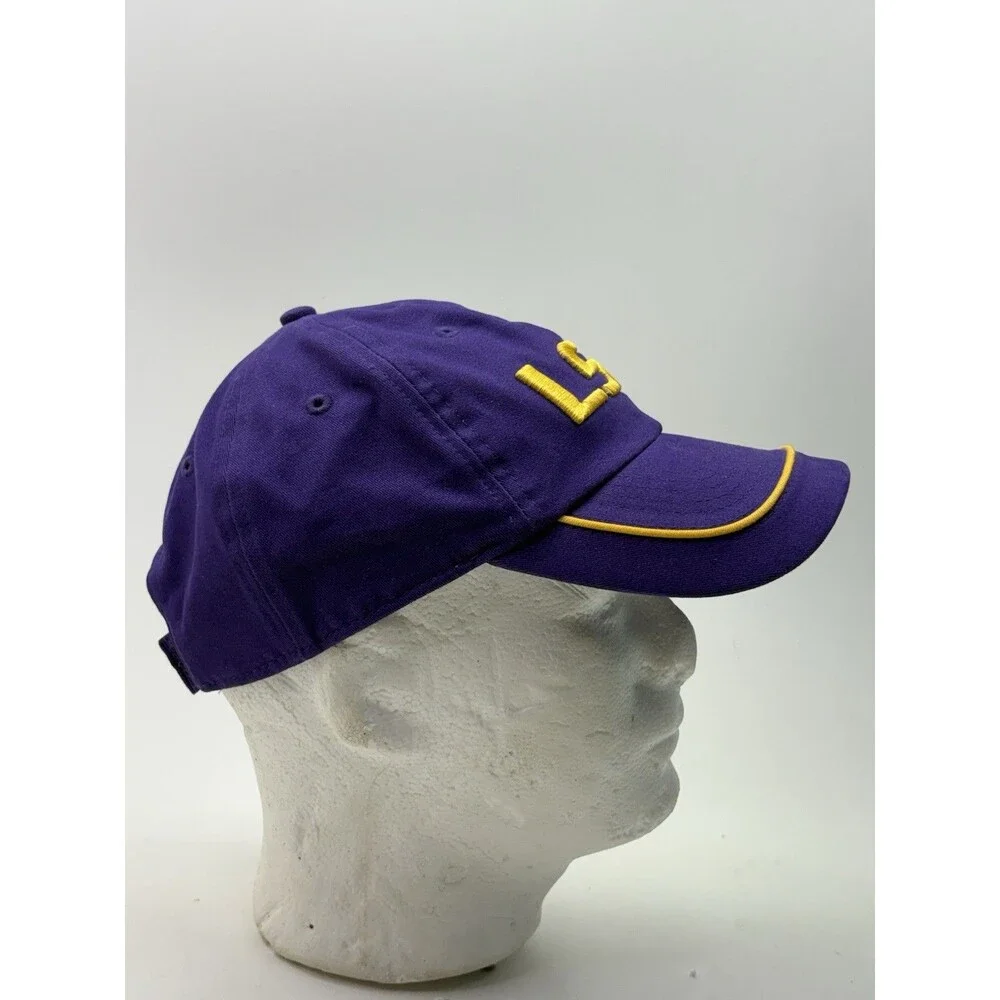 Vintage LSU Tigers Hat Cap Strap Back Mens Purple NCAA Football Nike Dri Fit